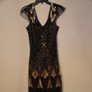 Women 1920s Flapper Cocktail Maxi Gatsby Dress